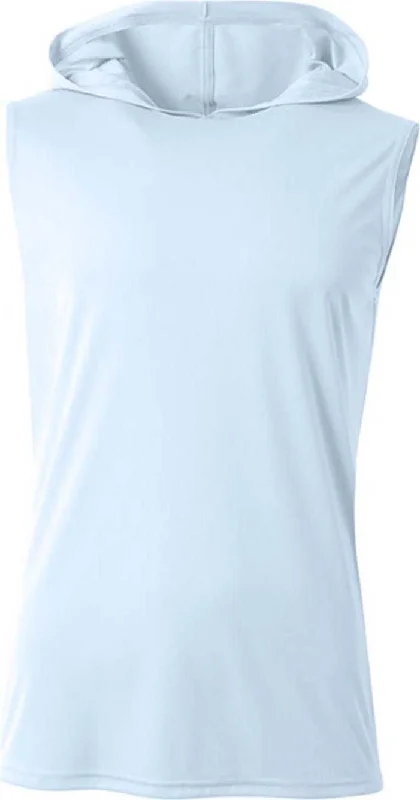 A4 N3410 Men's Cooling Performance Sleeveless Hooded T-Shirt - Pastel Blue