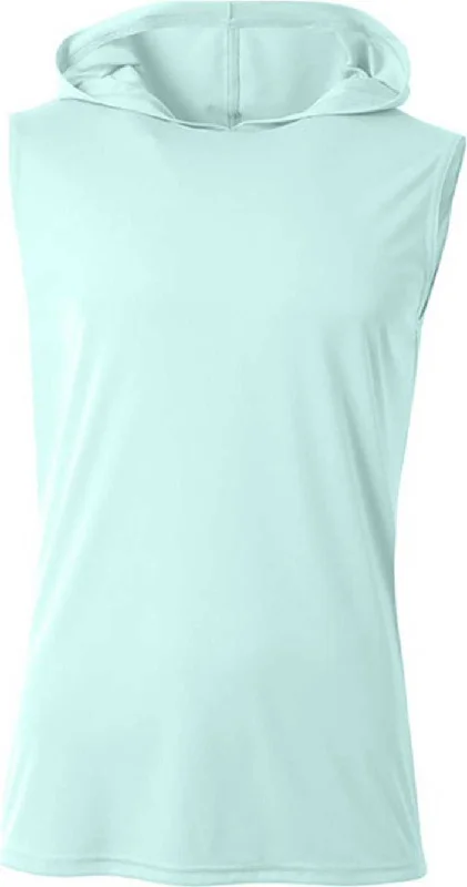 A4 N3410 Men's Cooling Performance Sleeveless Hooded T-Shirt - Pastel Mint