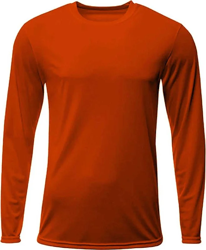 A4 N3425 Men's Sprint Long Sleeve T-Shirt - Athletic Orange