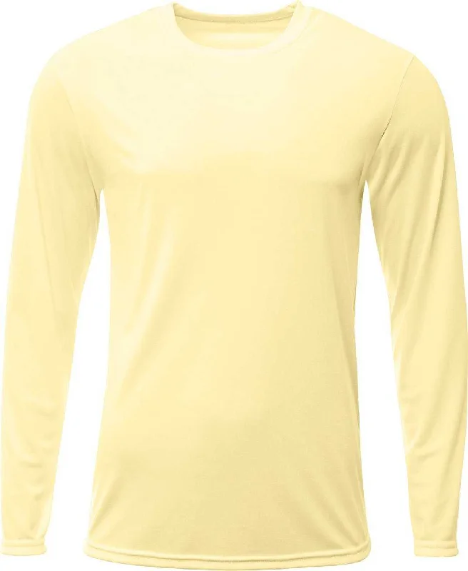 A4 N3425 Men's Sprint Long Sleeve T-Shirt - Light Yellow