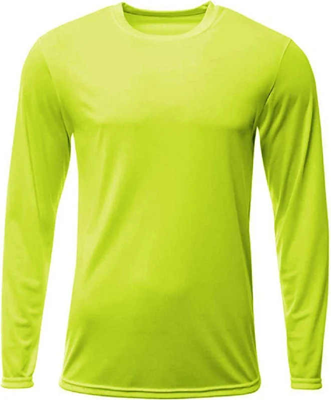 A4 N3425 Men's Sprint Long Sleeve T-Shirt - Lime