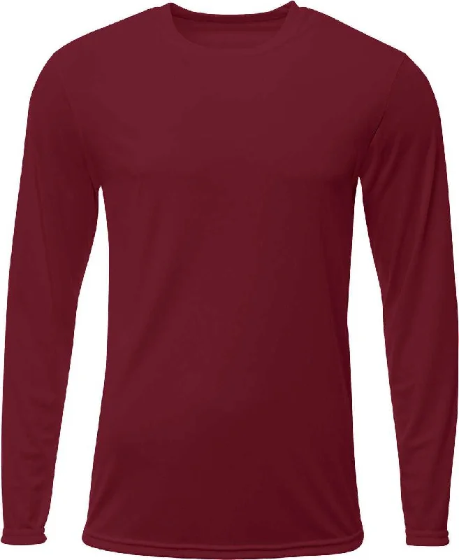 A4 N3425 Men's Sprint Long Sleeve T-Shirt - Maroon