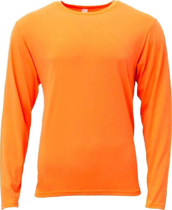 A4 NB3029 Youth Long Sleeve Softek T-Shirt - Safety Orange