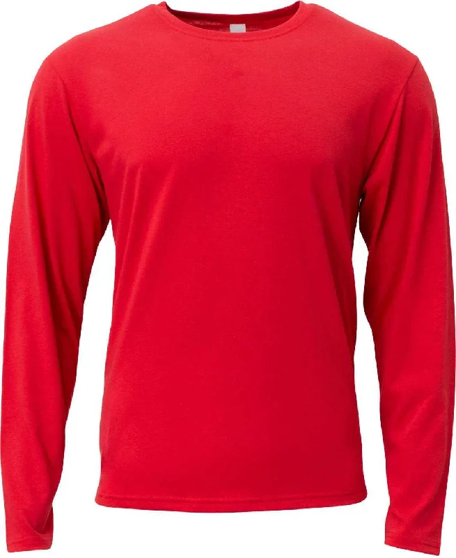 A4 NB3029 Youth Long Sleeve Softek T-Shirt - Scarlet