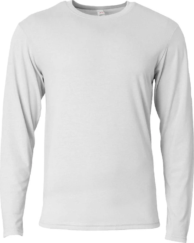 A4 NB3029 Youth Long Sleeve Softek T-Shirt - Silver