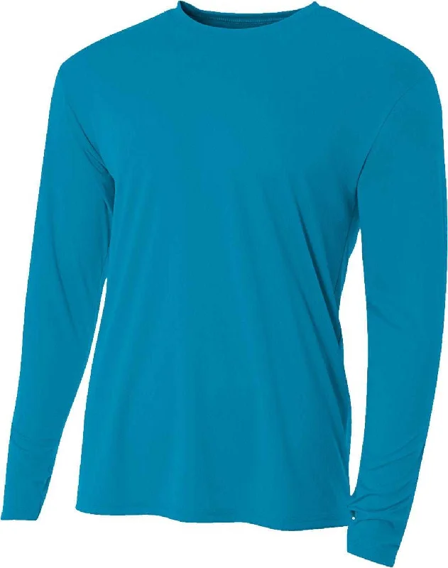 A4 NB3165 Youth Long Sleeve Cooling Performance Crew T-Shirt - Electric Blue