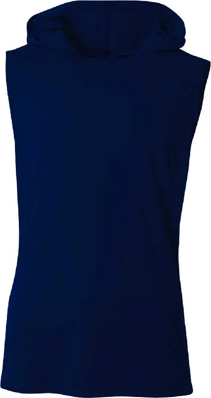 A4 NB3410 Youth Sleeveless Hooded T-Shirt - Navy