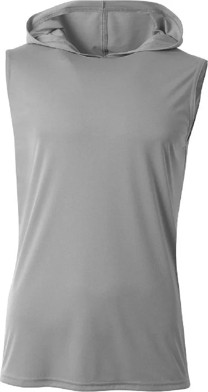 A4 NB3410 Youth Sleeveless Hooded T-Shirt - Silver