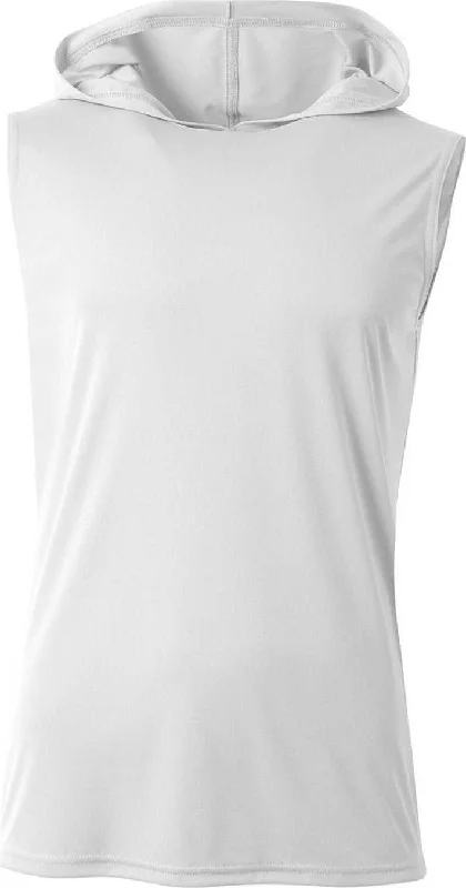 A4 NB3410 Youth Sleeveless Hooded T-Shirt - White