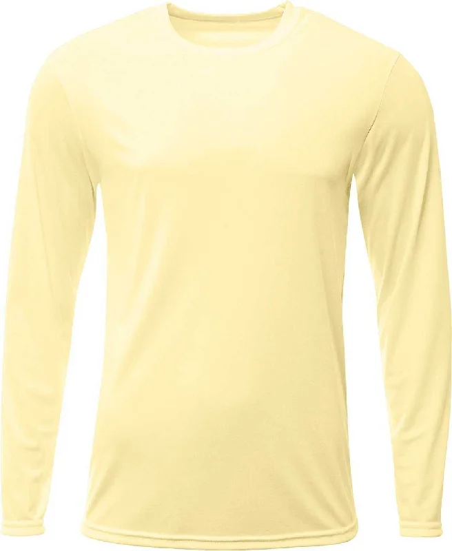 A4 NB3425 Youth Long Sleeve Sprint T-Shirt - Light Yellow