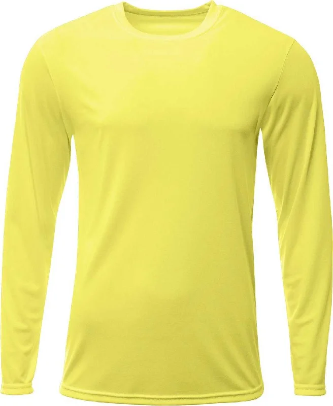 A4 NB3425 Youth Long Sleeve Sprint T-Shirt - Safety Yellow