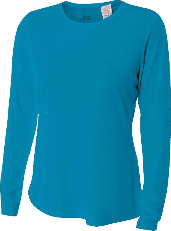 A4 NW3002 Ladies' Long Sleeve Cooling Performance Crew T-Shirt - Electric Blue