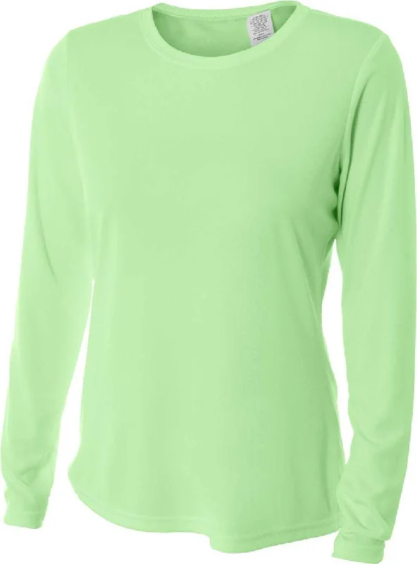 A4 NW3002 Ladies' Long Sleeve Cooling Performance Crew T-Shirt - Light Lime