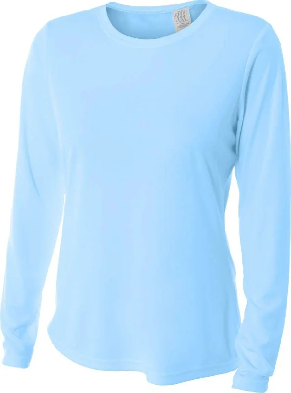 A4 NW3002 Ladies' Long Sleeve Cooling Performance Crew T-Shirt - Sky Blue