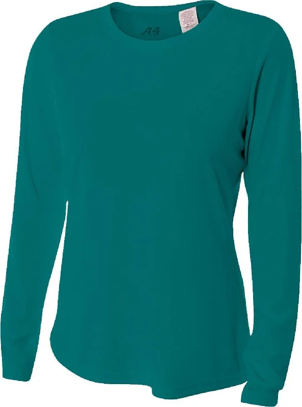 A4 NW3002 Ladies' Long Sleeve Cooling Performance Crew T-Shirt - Teal