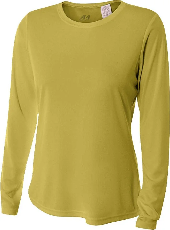 A4 NW3002 Ladies' Long Sleeve Cooling Performance Crew T-Shirt - Vegas Gold