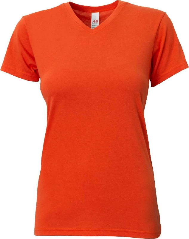 A4 NW3013 Ladies' Softek V-Neck T-Shirt - Athletic Orange