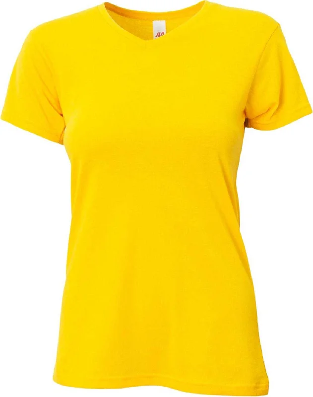 A4 NW3013 Ladies' Softek V-Neck T-Shirt - Gold