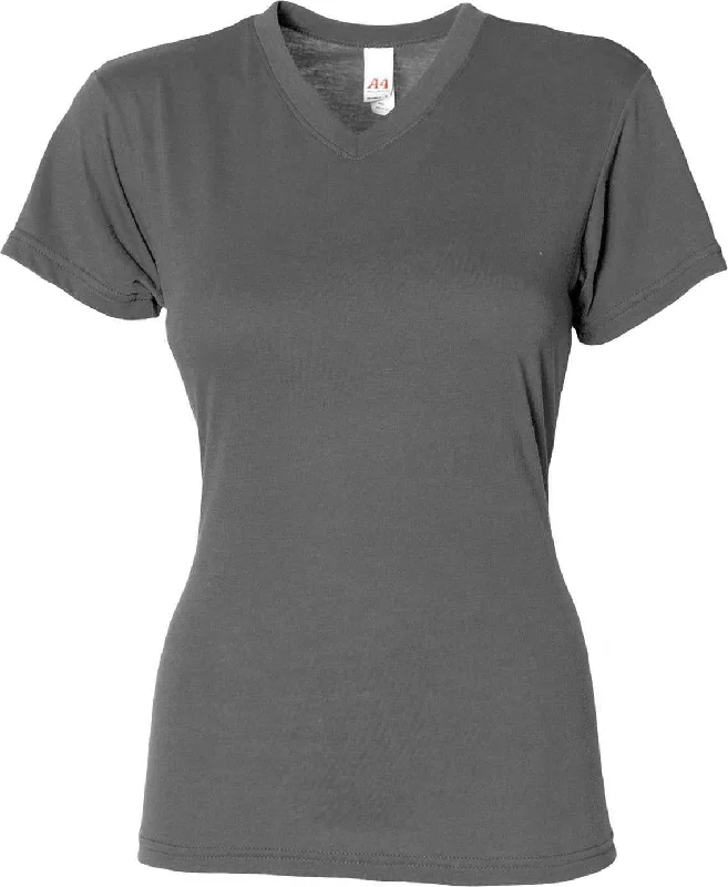 A4 NW3013 Ladies' Softek V-Neck T-Shirt - Graphite