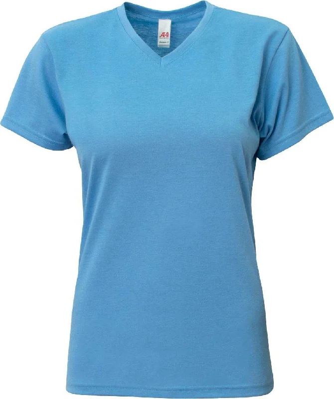 A4 NW3013 Ladies' Softek V-Neck T-Shirt - Light Blue