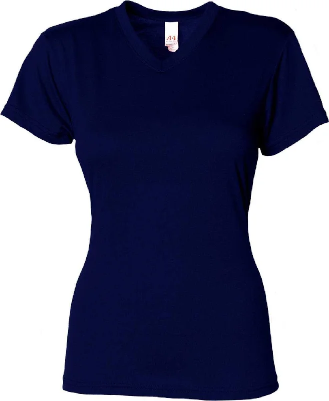 A4 NW3013 Ladies' Softek V-Neck T-Shirt - Navy