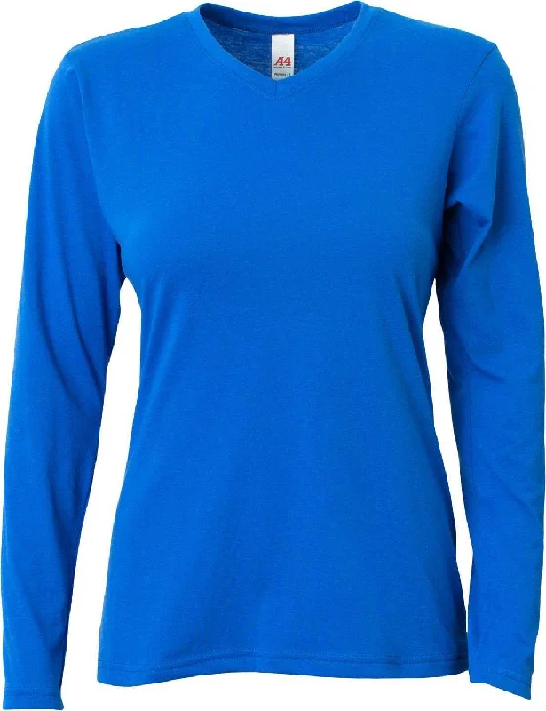 A4 NW3029 Ladies' Long-Sleeve Softek V-Neck T-Shirt - Royal