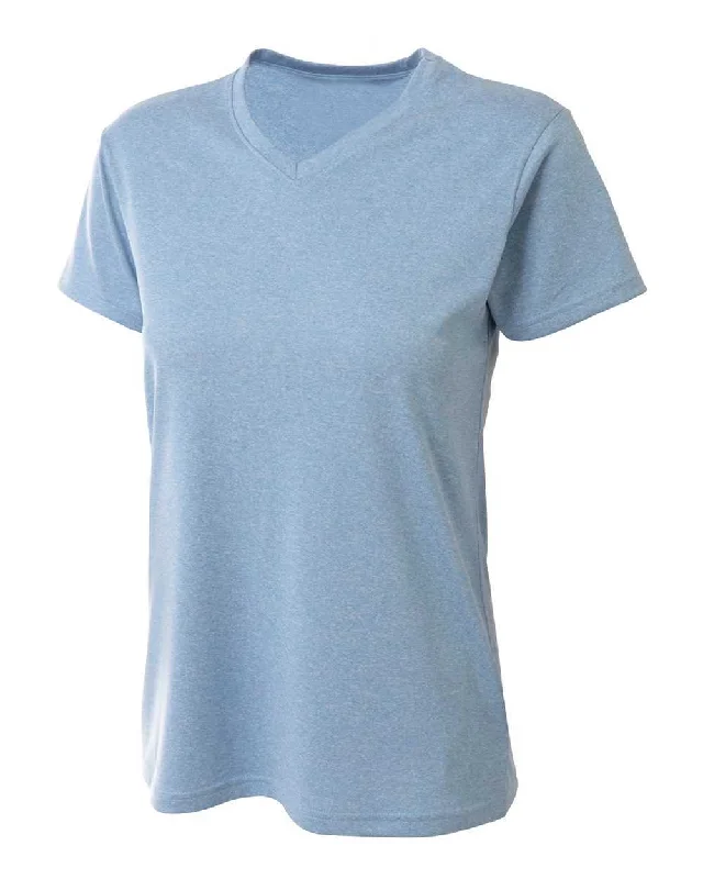 A4 NW3381 Women's Topflight Heather Tee - Light Blue