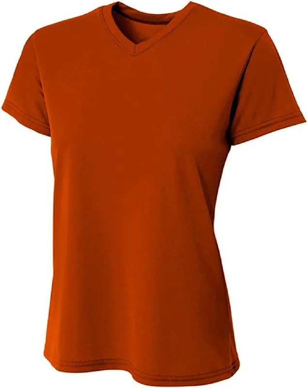 A4 NW3402 Ladies' Sprint Performance V-Neck T-Shirt - Athletic Orange