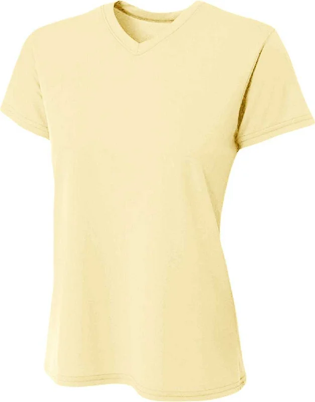 A4 NW3402 Ladies' Sprint Performance V-Neck T-Shirt - Light Yellow