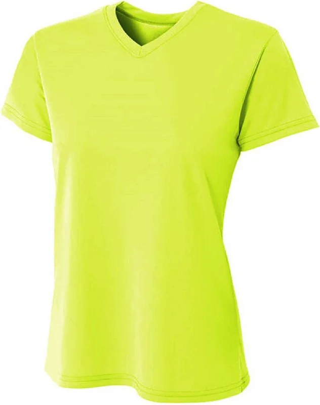 A4 NW3402 Ladies' Sprint Performance V-Neck T-Shirt - Lime