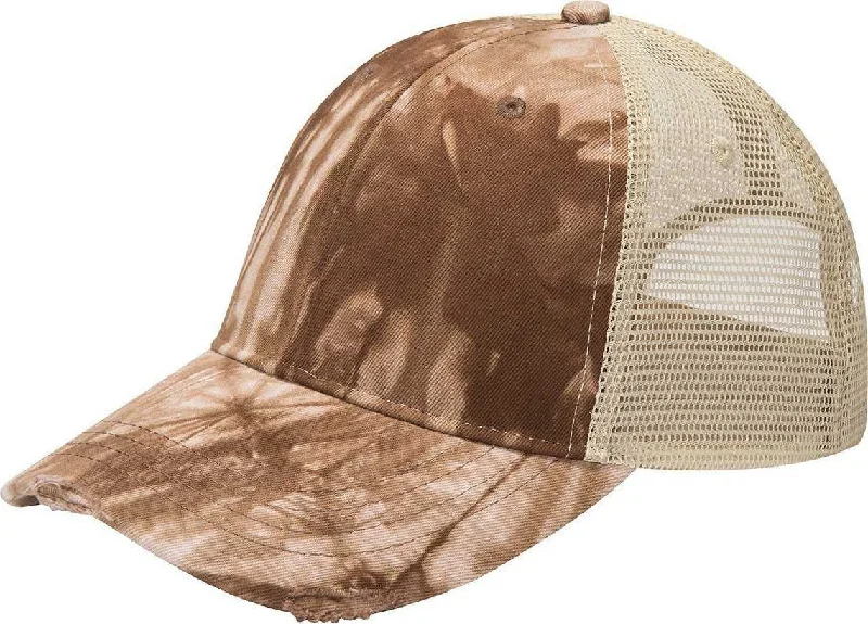 Adams OL102 Distressed Ollie Cap - Brown Tie Dye Tan