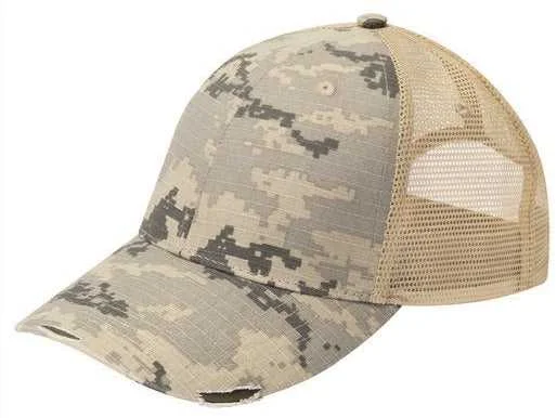 Adams OL102 Distressed Ollie Cap - Digital Camo Tan