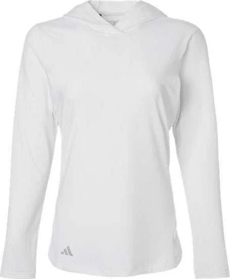 Adidas A1003 Women's Performance Hooded Pullover - White