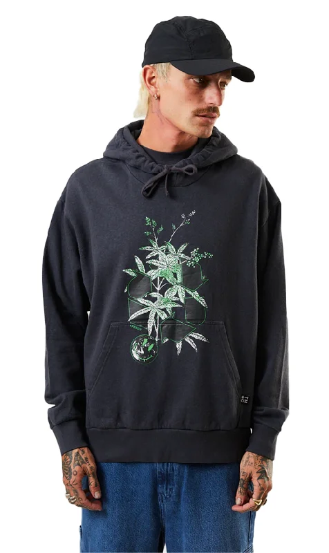 Afends Build It Hemp Mens Hoodie Charcoal