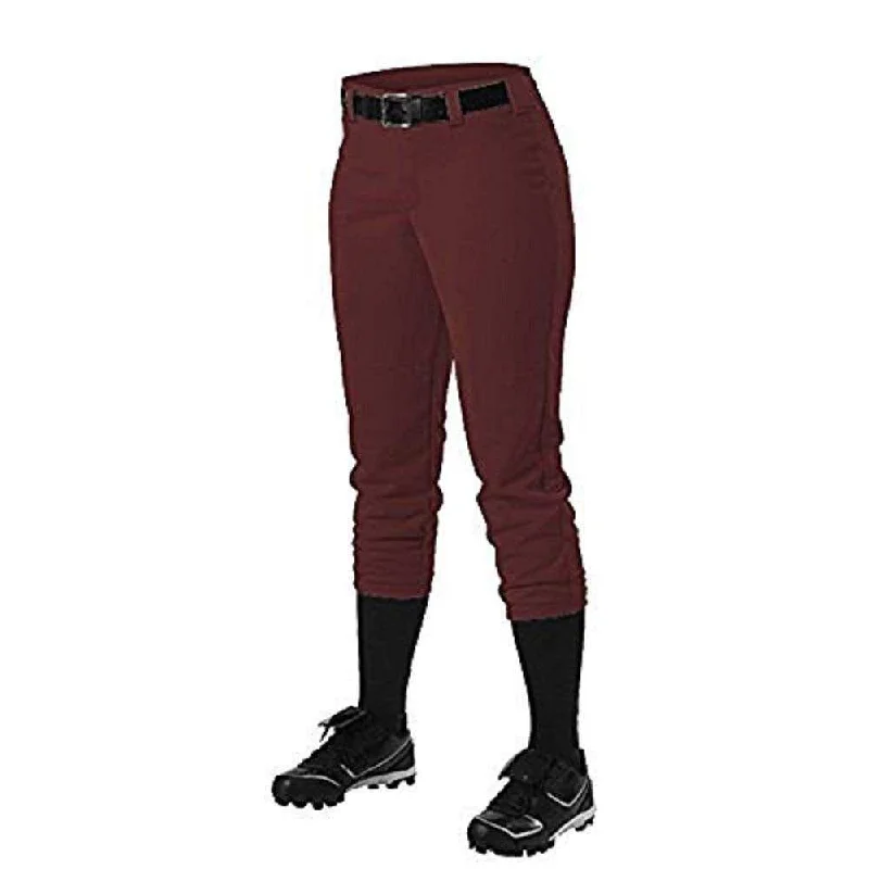 Alleson Athletic 605PBWY Girl's Fastpitch Pant - Maroon