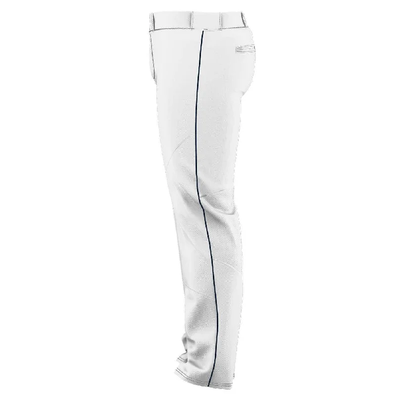 Alleson Athletic 655WLBY Youth Crush Premier Braided Baseball Pant - White Navy