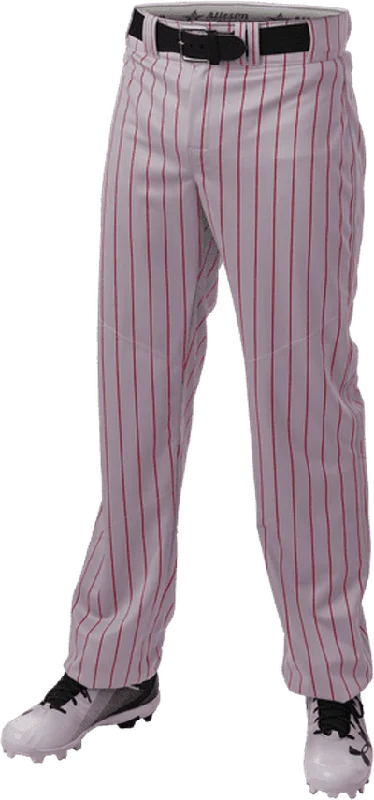 Alleson Athletic 655WPN Crush Pinstripe Pant - Gray Red