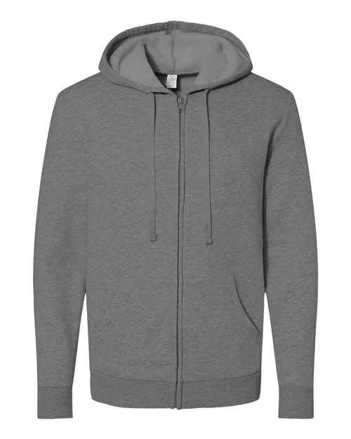 Alternative 8805PF Eco-Cozy Fleece Zip Hoodie - Dark Heather Grey