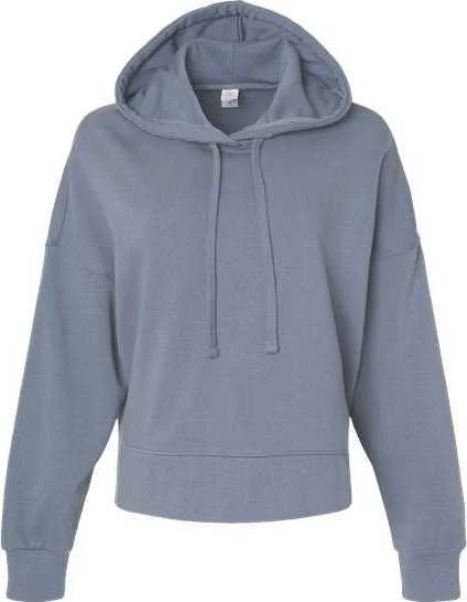 Alternative Apparel 9906ZT Women's Eco-Washed Terry Hooded Sweatshirt - Washed Denim