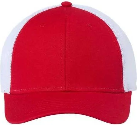 Atlantis Headwear RETH Sustainable Recy Three Trucker Cap - Red White (Rosso Bianco)