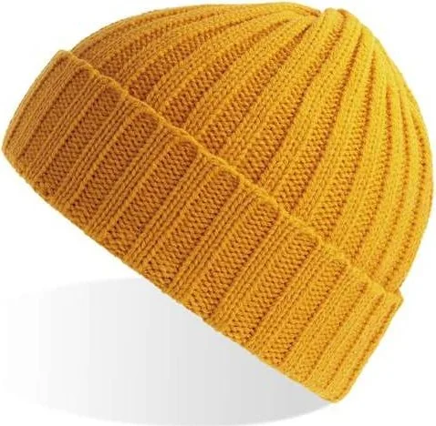 Atlantis Headwear Shore Shore Sustainable Cable Knit Beanie - Mustard Yellow (Mostarda)