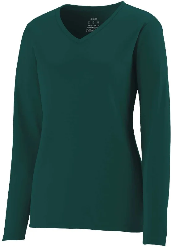 Augusta 1788 Ladies NexGen Wicking Long Sleeve Tee - Dark Green