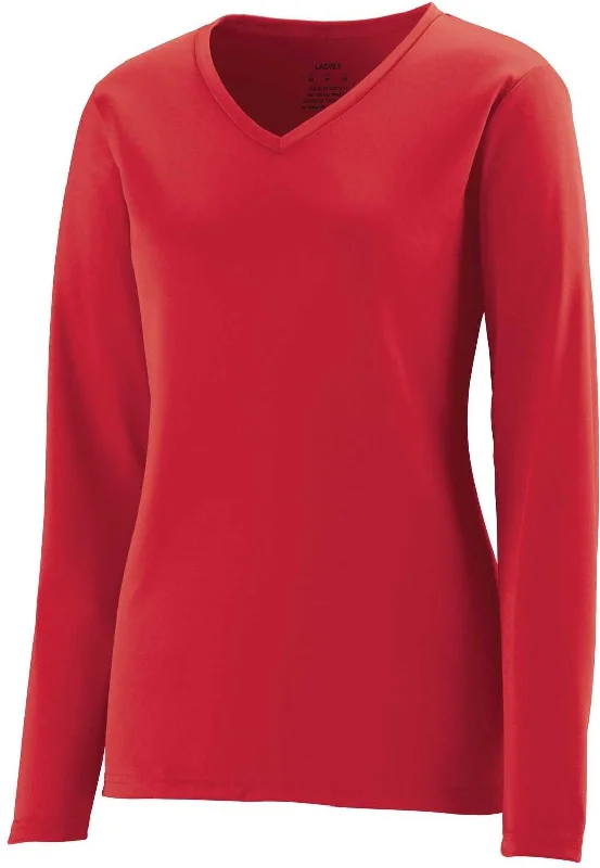 Augusta 1788 Ladies NexGen Wicking Long Sleeve Tee - Scarlet