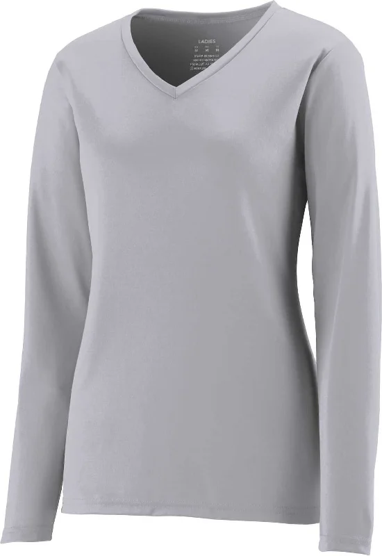 Augusta 1788 Ladies NexGen Wicking Long Sleeve Tee - Silver