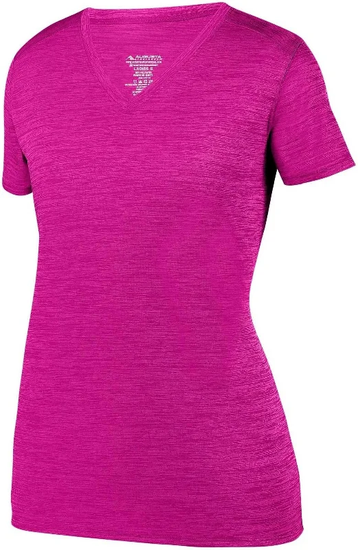 Augusta 2902 Ladies Shadow Tonal Heather Training Tee - Power Pink