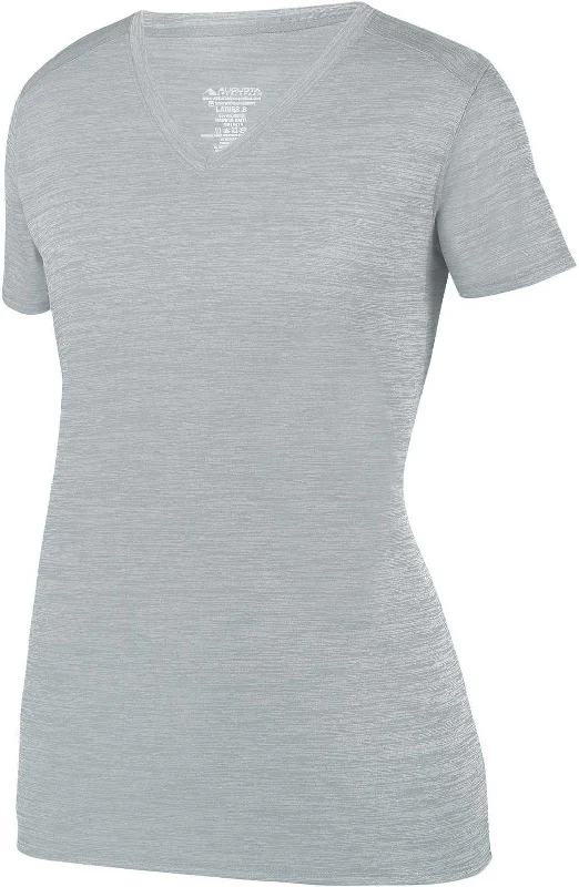 Augusta 2902 Ladies Shadow Tonal Heather Training Tee - Silver