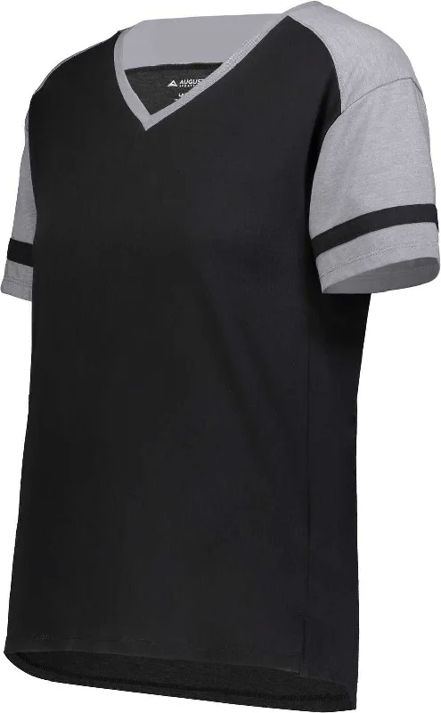 Augusta 2914 Ladies Fanatic 2.0 Tee - Black Gray Heather