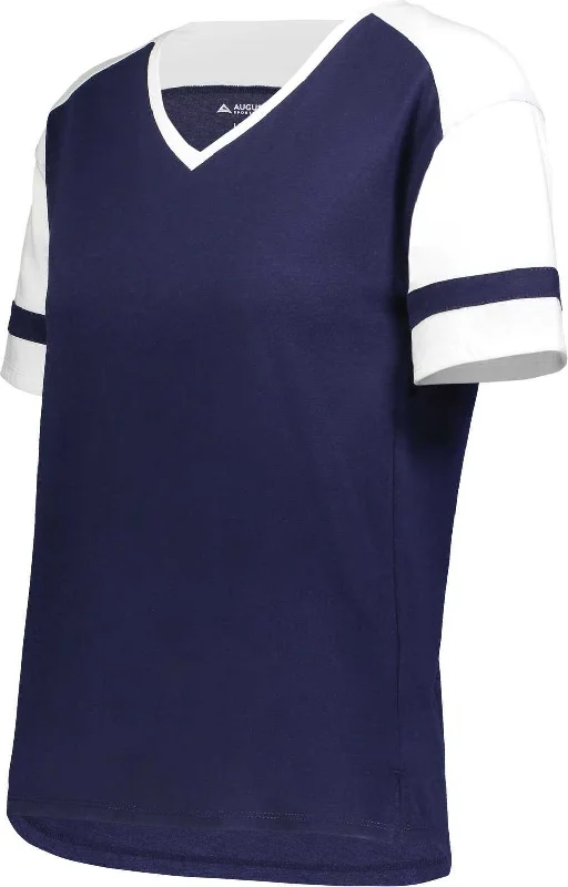 Augusta 2914 Ladies Fanatic 2.0 Tee - Navy White