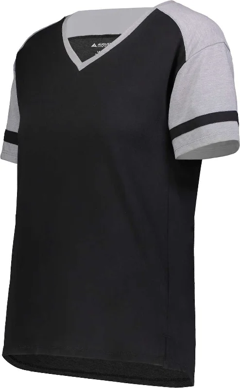 Augusta 2915 Girls Fanatic 2.0 Tee - Black Gray Heather