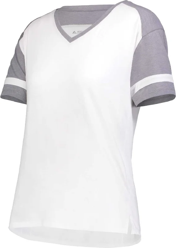 Augusta 2915 Girls Fanatic 2.0 Tee - White Gray Heather